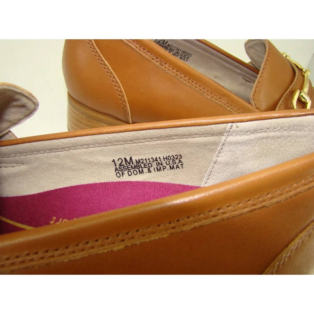 NEW MUNRO GRYFFIN WOMENS TAN LEATHER BIT LOAFERS SHOES SIZE 12M C122